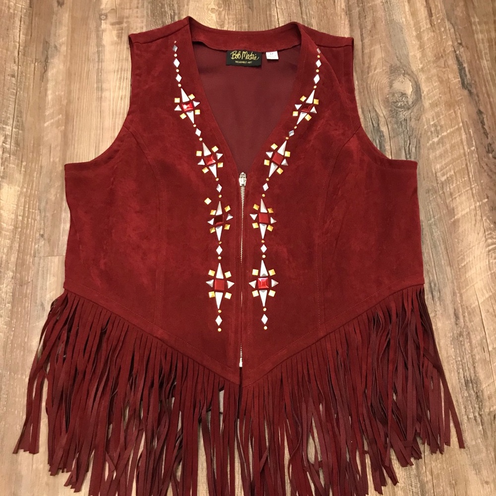 M- Vintage Bob Mackie Wearable Art Fringe Vest